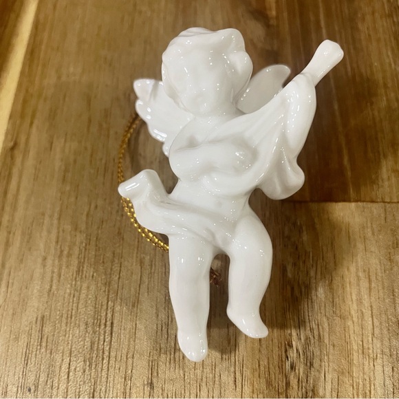 Vintage Gorham Christmas Cherubs Pure White Glazed Porcelain Musical Instruments - Picture 5 of 12